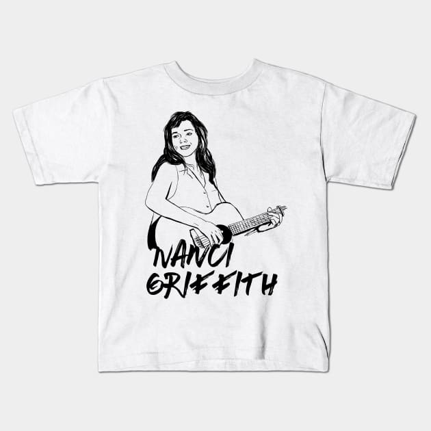 Nanci Griffith Kids T-Shirt by ThunderEarring